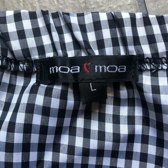 NWOT! Moa moa gingham off the shoulder bow detail top. Size L - Picture 4 of 4